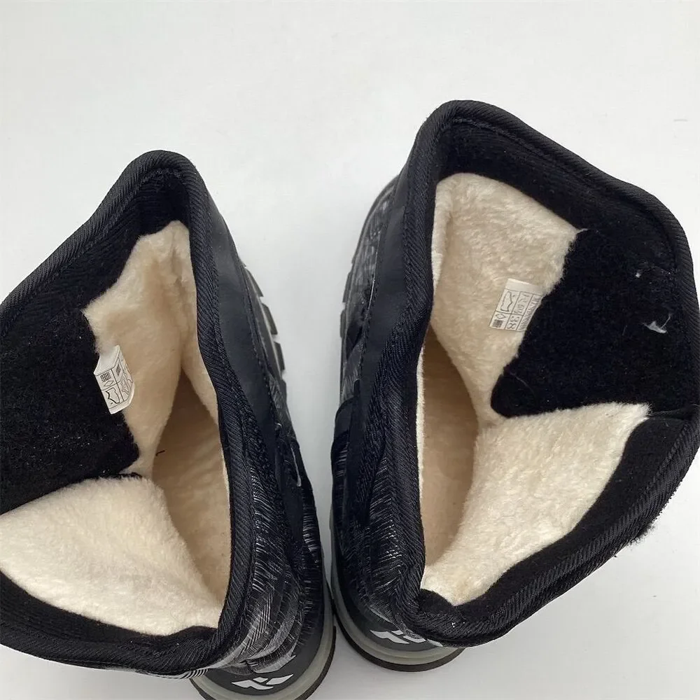 Mishansha Unisex Snow Boots‎ Black Lace Up Warm Winter Size 38